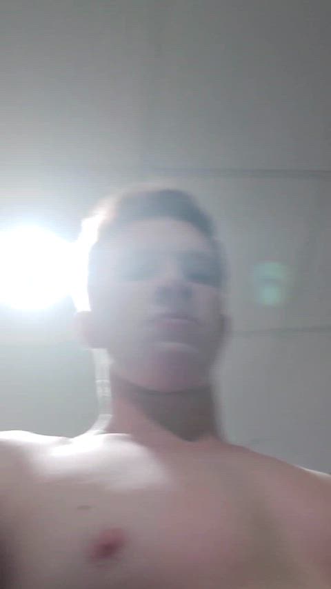 alone in the locker room having fun