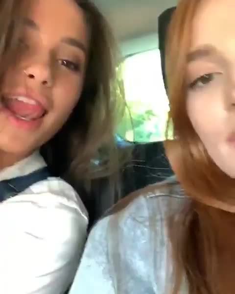 Playing with her friend!