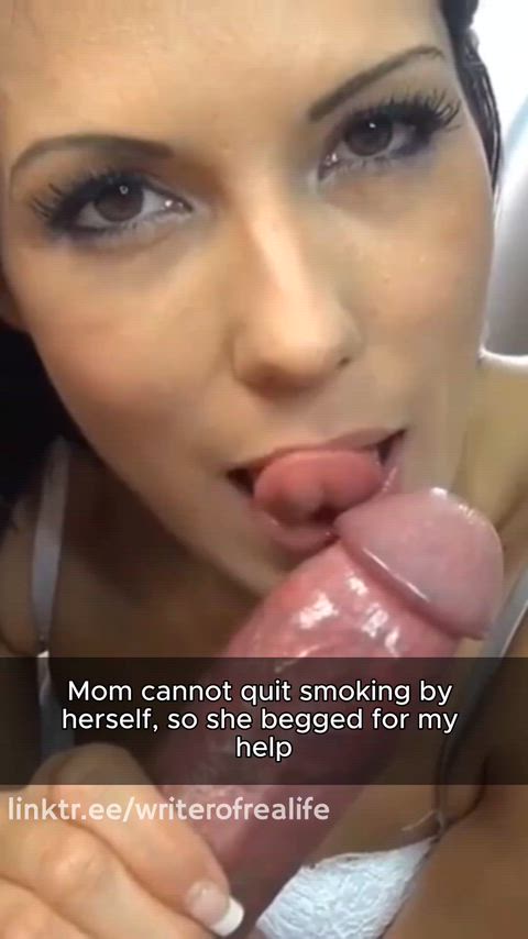 Mom started smoking my cock instead...