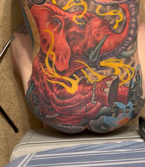 I can’t believe he can take the whole thing now. It’s over 13”. lol.