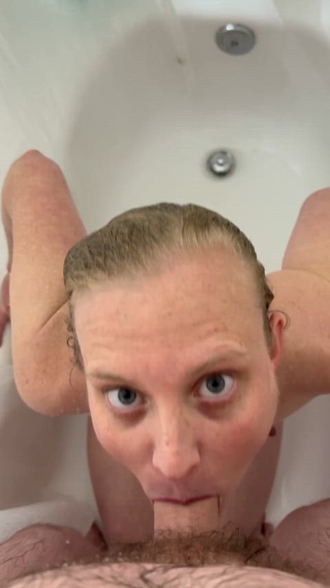 the shower’s steam only made his cock taste better
