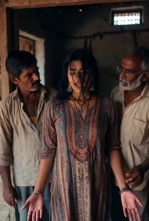 The old village men are only interested in one thing when it comes to beautiful females (watch full)