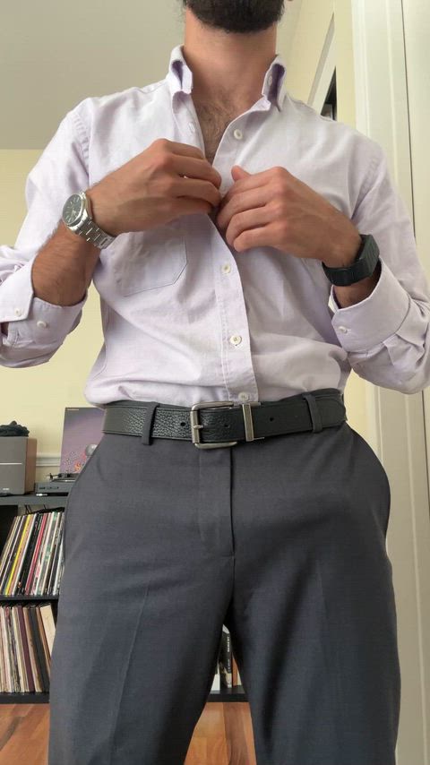 Watch daddy undress after an interview