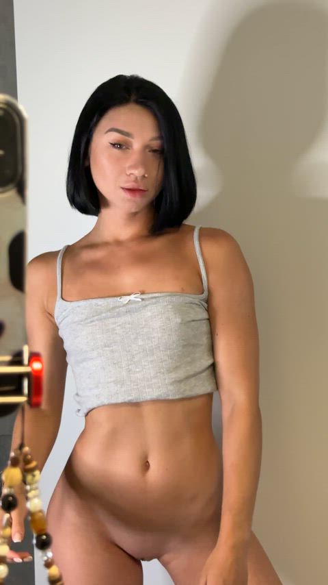 Just showing off her invisible boobs