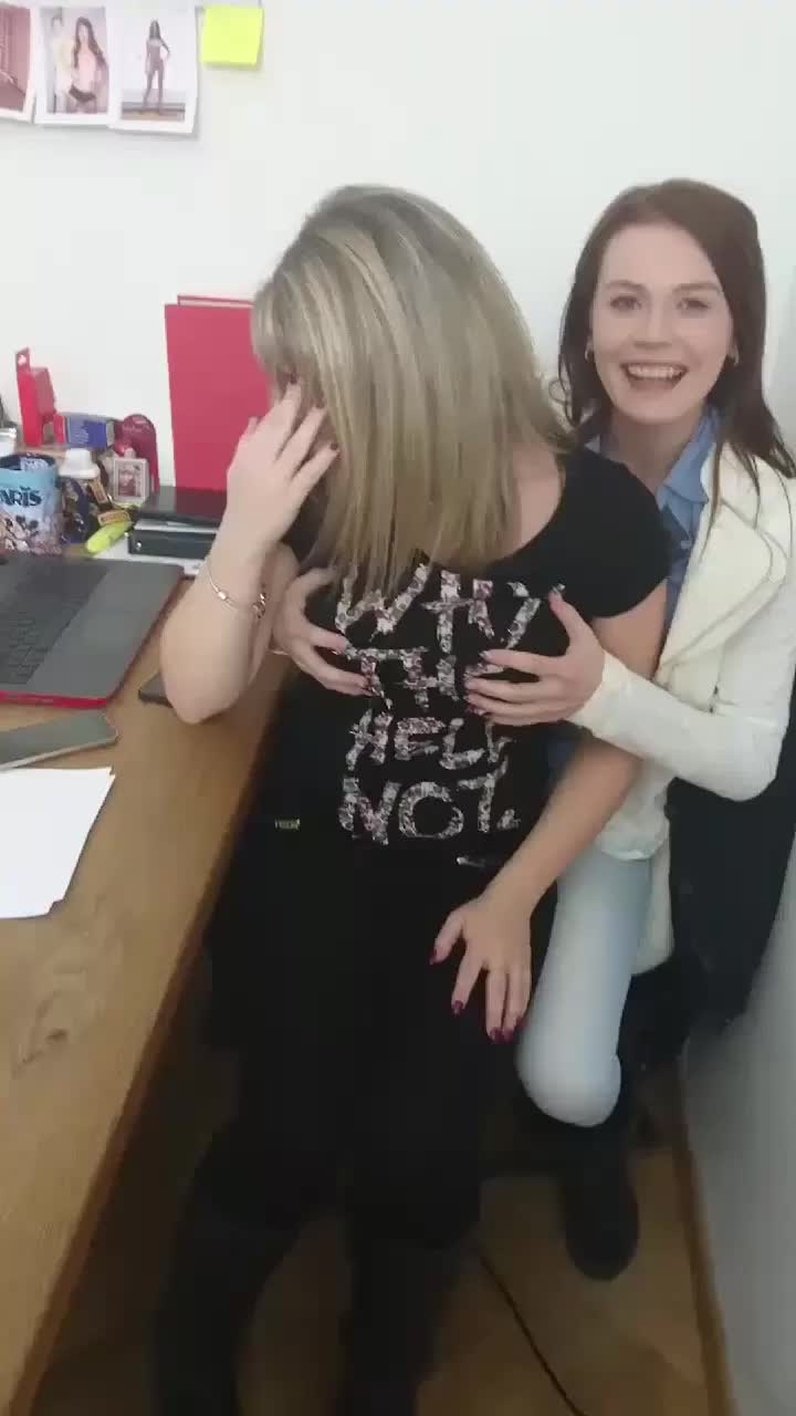 Sometimes her colleague is getting weird