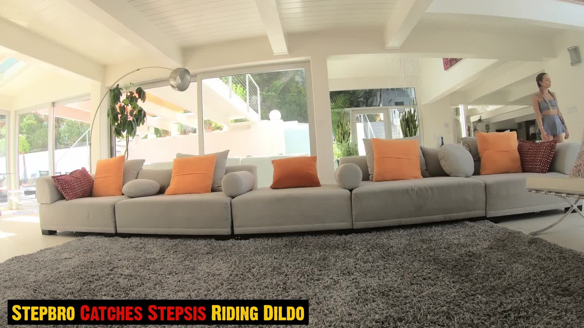 SpyFam - Stepbro Catches Stepsis Riding A Dildo
