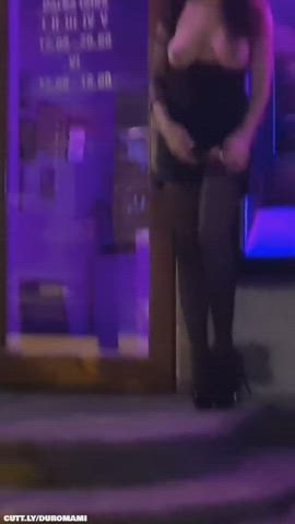 Amateur Boobs Exhibitionist Flashing High Heels Hotwife MILF Public Tits Porn GIF by duromami