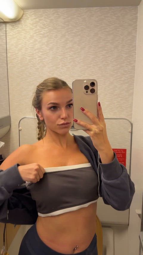 Airplane Amateur Big Tits Boobs Bouncing Tits Natural Tits Public Solo Teen Titty Drop Porn GIF by sandra_hot