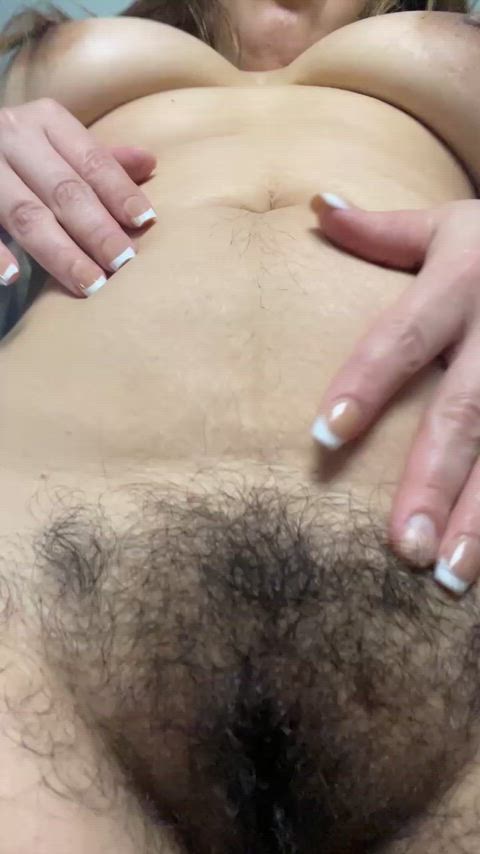 No fancy stuff, just me, my natural boobs, and my hairy pussy