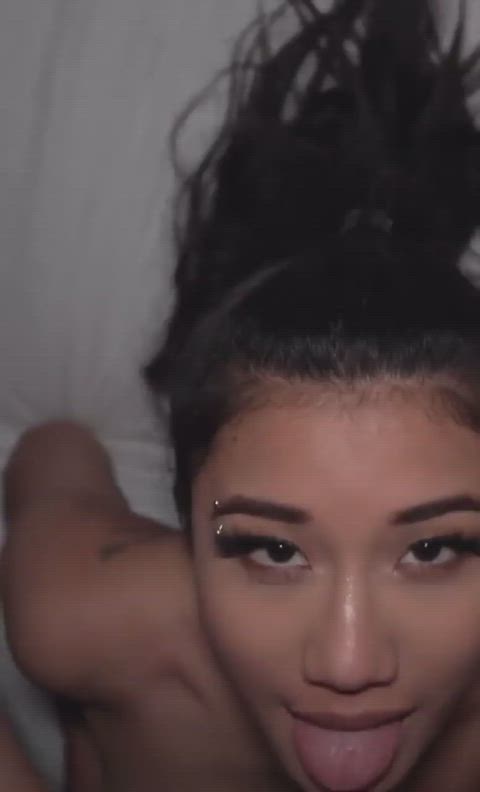 Asian getting hot facial