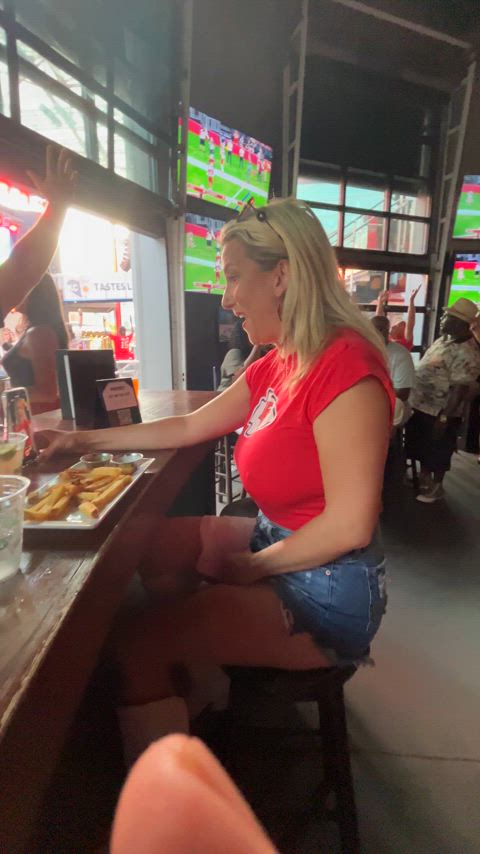 Freeing my nipples in a sports bar