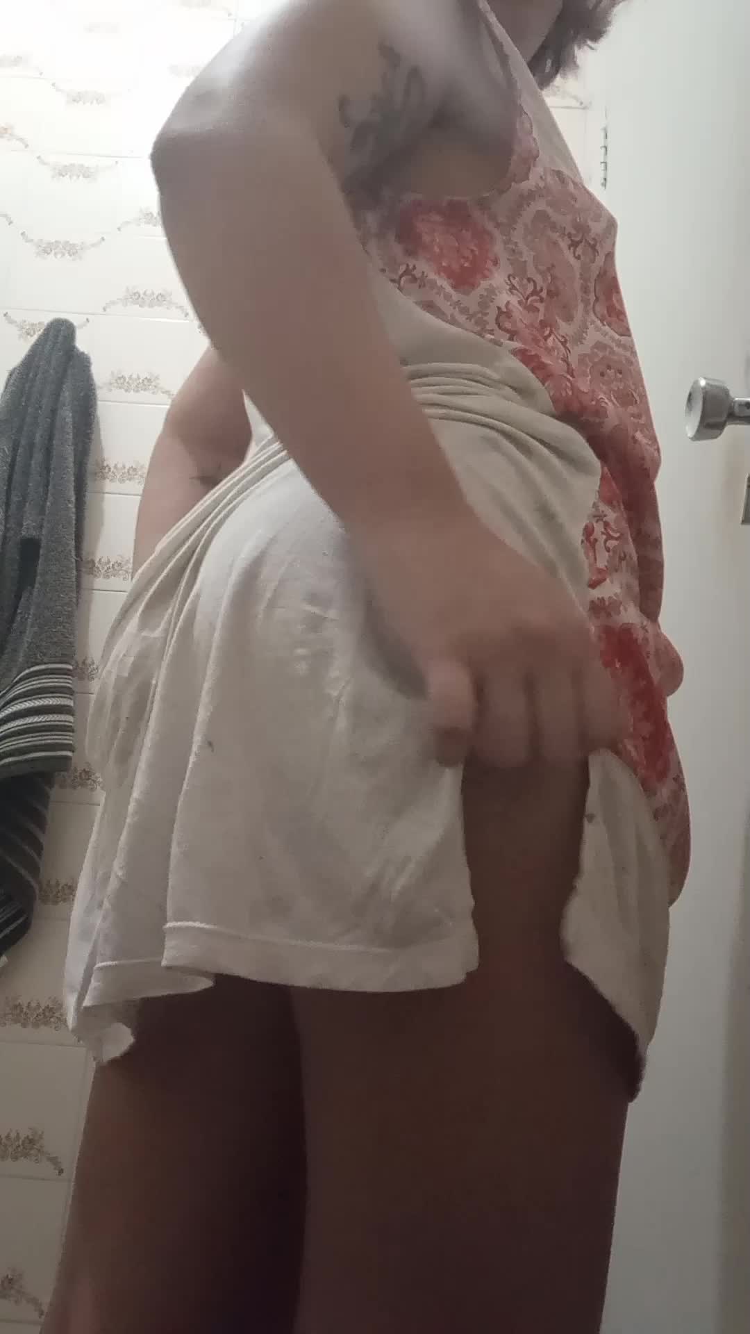 Sneak peak in the bathroom