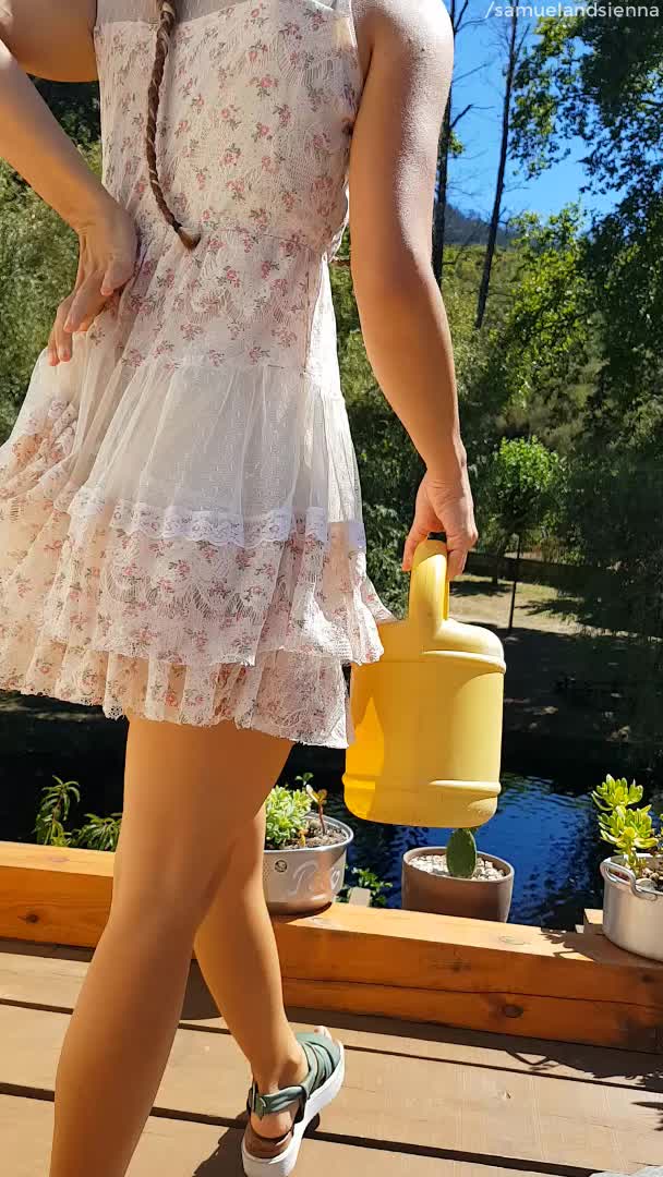 watering the garden