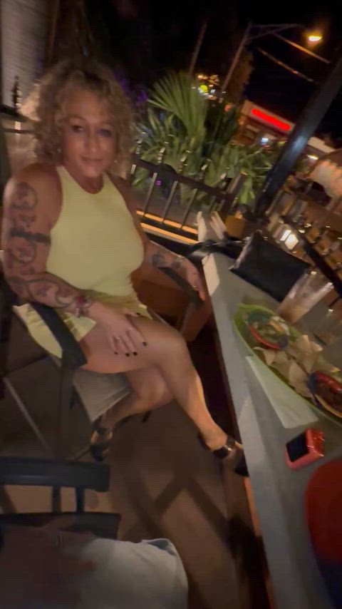 Sexy leg crossing with a little peek up my skirt