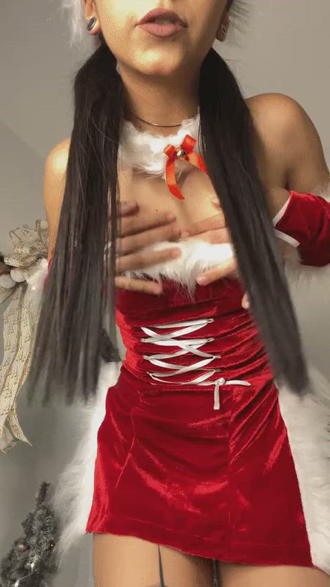 Will you suck my tits if I tell you I forgot to buy Christmas candy cane?