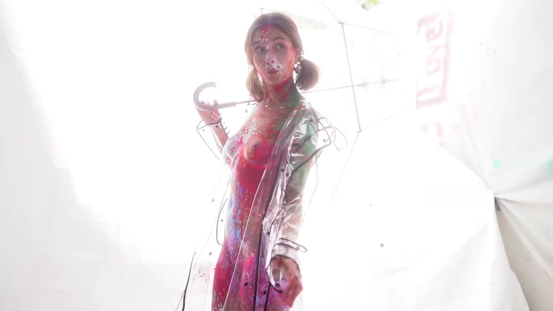 Bodypainted with a Super Soaker