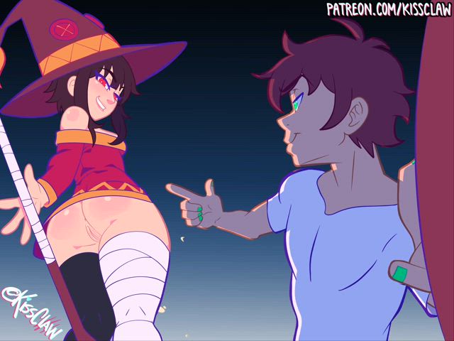 Threesome with Aqua and Megumin (KissClaw)