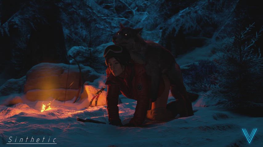 Heiress of the Croft family, but secretly letting gross wolves make her noble pussy all creamy and musky (sinthetic)