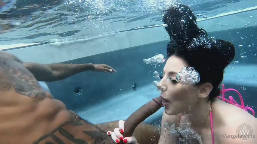 Angela White Blowjob Cumshot Pool Underwater Wet Porn GIF by makaveli187
