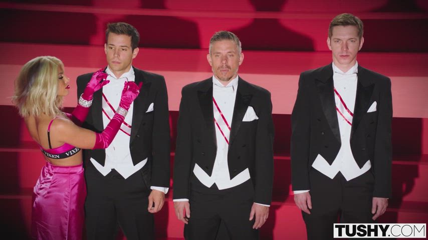 Adriana Chechik Blonde Foursome MMMF Marilyn Monroe Pink Teasing Tribute Porn GIF by mephisto31