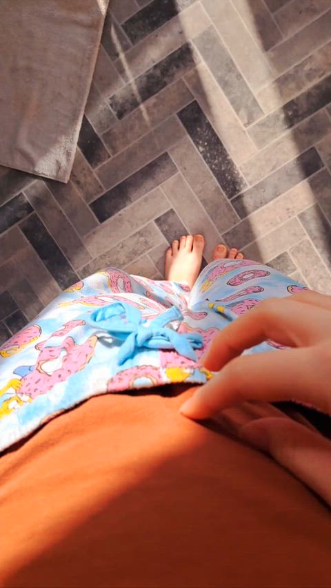 Morning mound under jammies