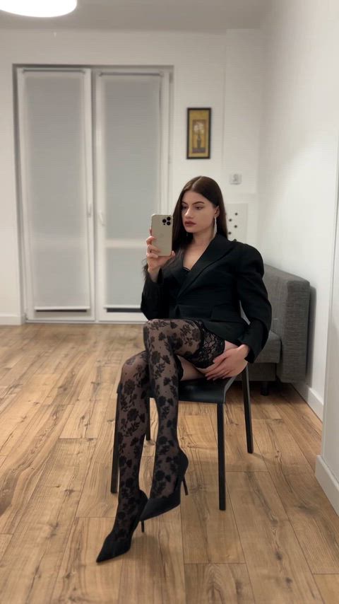 Stockings. Heels. Blazer. Attitude included thumbnail