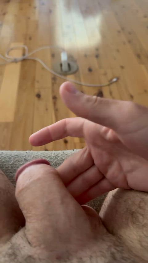 Playing with my floppy cock