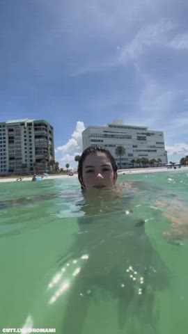 Amateur Ass Beach Big Ass Bikini Flashing Outdoor Public Small Tits Porn GIF by duromami