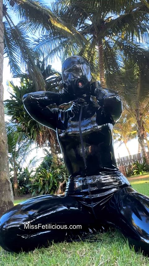 Babe Catsuit Fetish Kinky Latex Latex Gloves Mask OnlyFans Rubber Solo Porn GIF by missfetilicious