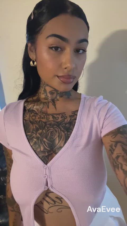 Amateur Cute Latex Latina Mexican Native American SlimThick Tattooed Teen Upskirt Porn GIF by camsoda