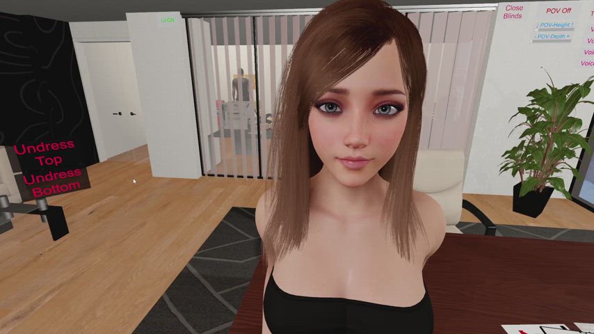 "Secretary Auditions" (VaM-Scene) - Desktop Buttons for Undressing, Slapping & Spanking Updates
