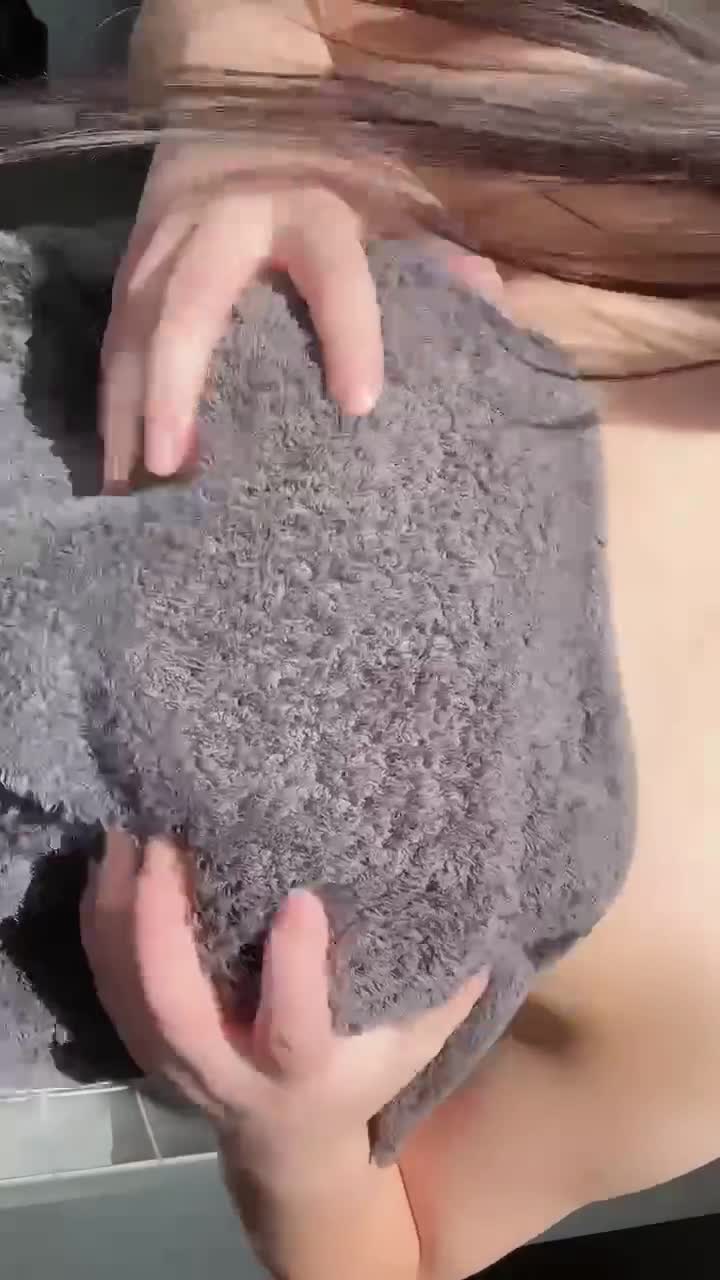 I hope you like what’s under my towel 😍