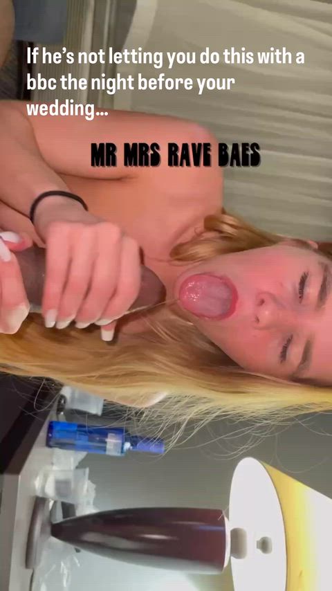 Amateur BBC Big Dick Blonde Blowjob Cute Handjob Hotwife Interracial Petite Porn GIF by mr-mrs-rave-baes