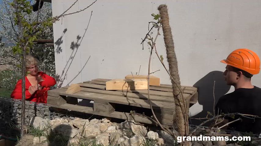 Blowjob Grandma Granny Mature Old Outdoor Work Worker Porn GIF by adultprime