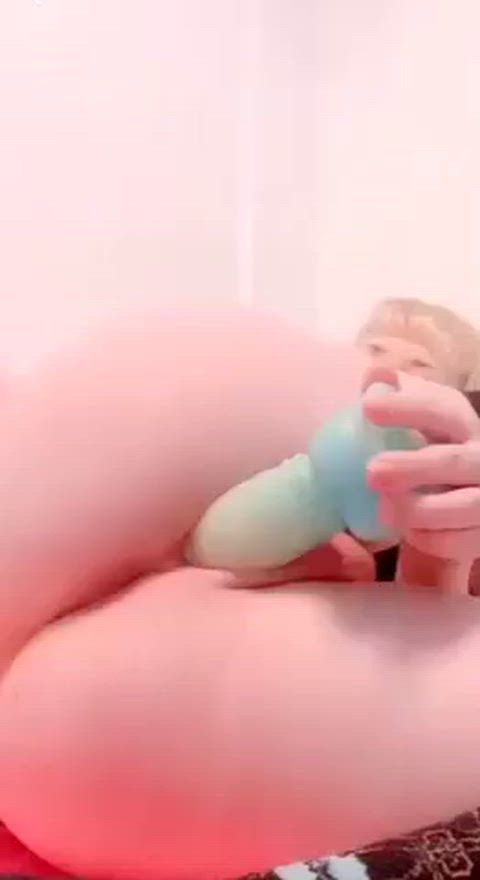 Blonde Chubby Dildo Huge Dildo Masturbating OnlyFans Solo Thick Wet Wet Pussy Porn GIF by populardick