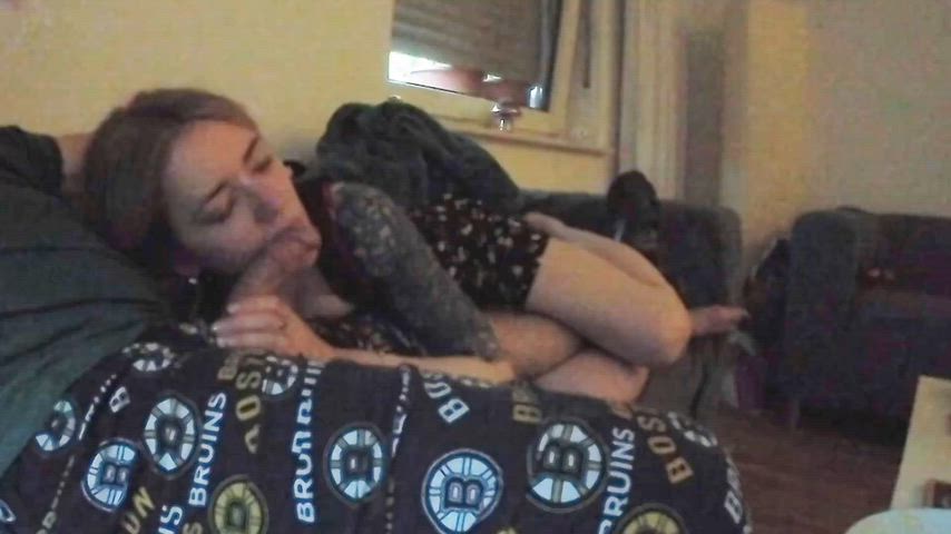 [OC] Sucking him while his wife is asleep.