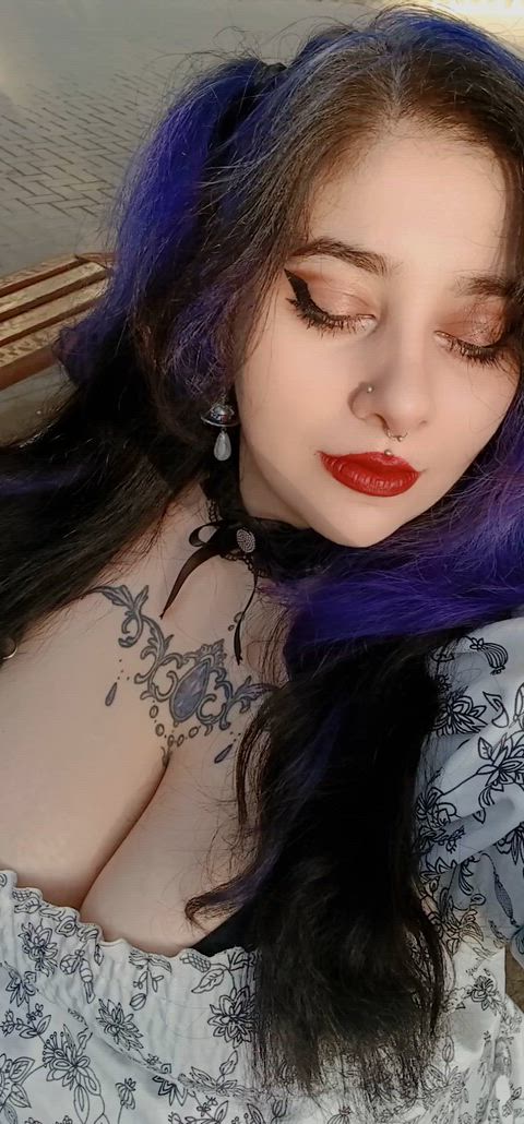Alt Amateur Big Tits Chubby Goth Latina OnlyFans Pierced Piercing Tits Porn GIF by raven.roth