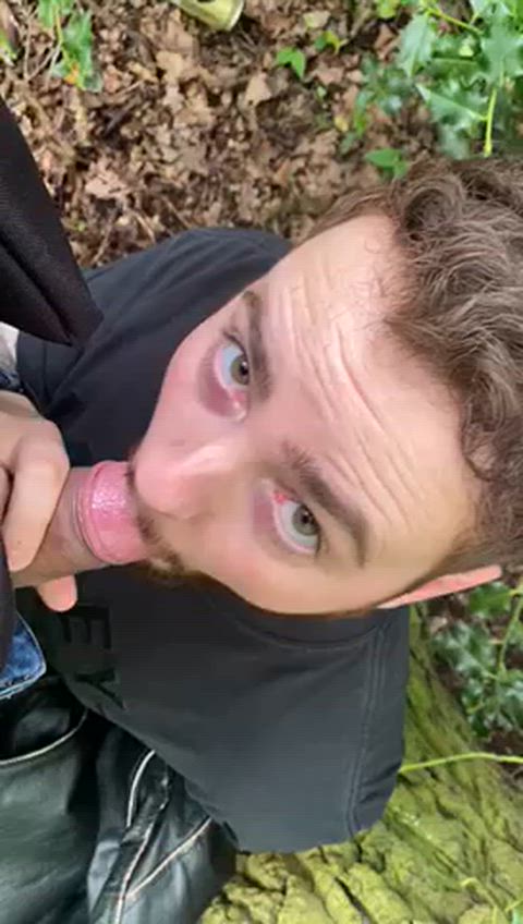 made him quit his job and meet me in the woods near my place. There, I had him on his knees, sucking me, and then I fucked him completely.