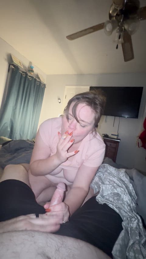 Eve really likes taking cigarettes (and Adom) all the way down