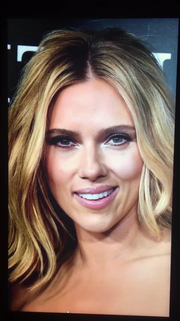 Scarlett Johansson’s sexy face takes a HUGE LOAD OF HOT CUM from my thick cock!!!!