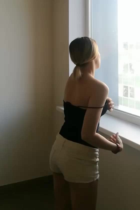 putting on a show for the guys in the neighboring office