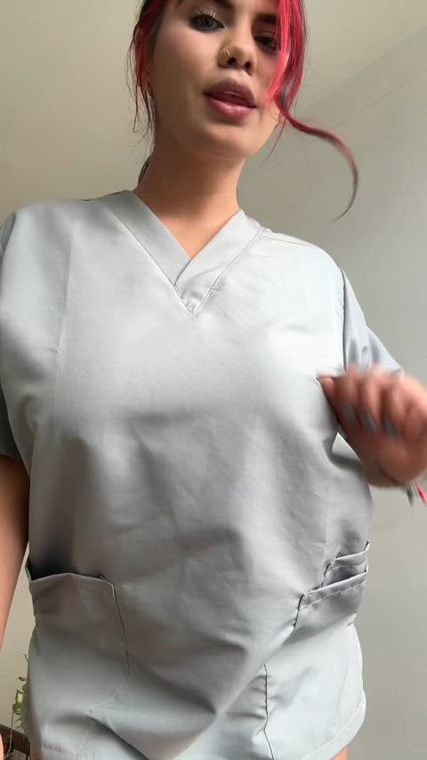 Do you prefer me on my scrubs, orrrr like this?