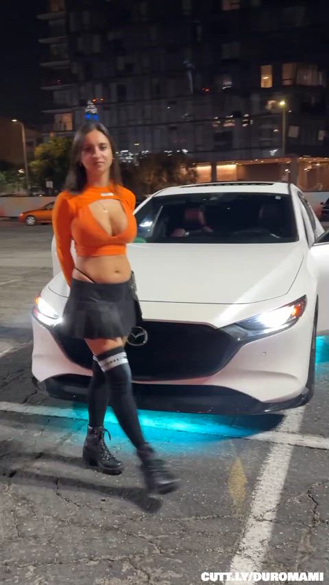 Amateur Ass Big Tits Flashing Public Upskirt Porn GIF by duromami