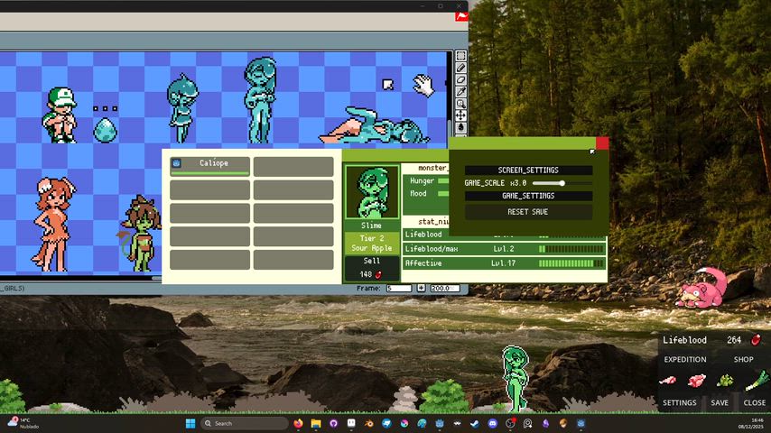Making a virtual pet / monster girl game [MonsterGarden]