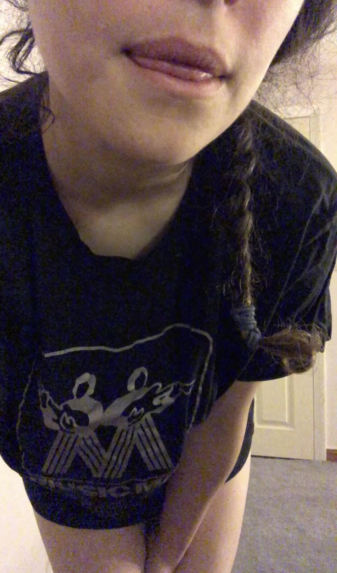 Only a t-shirt on
