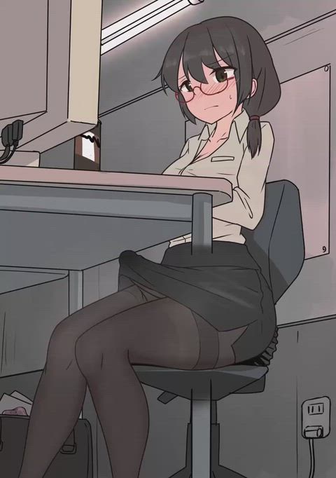 Can’t hold anymore while working (Artist: hornyelectrified)
