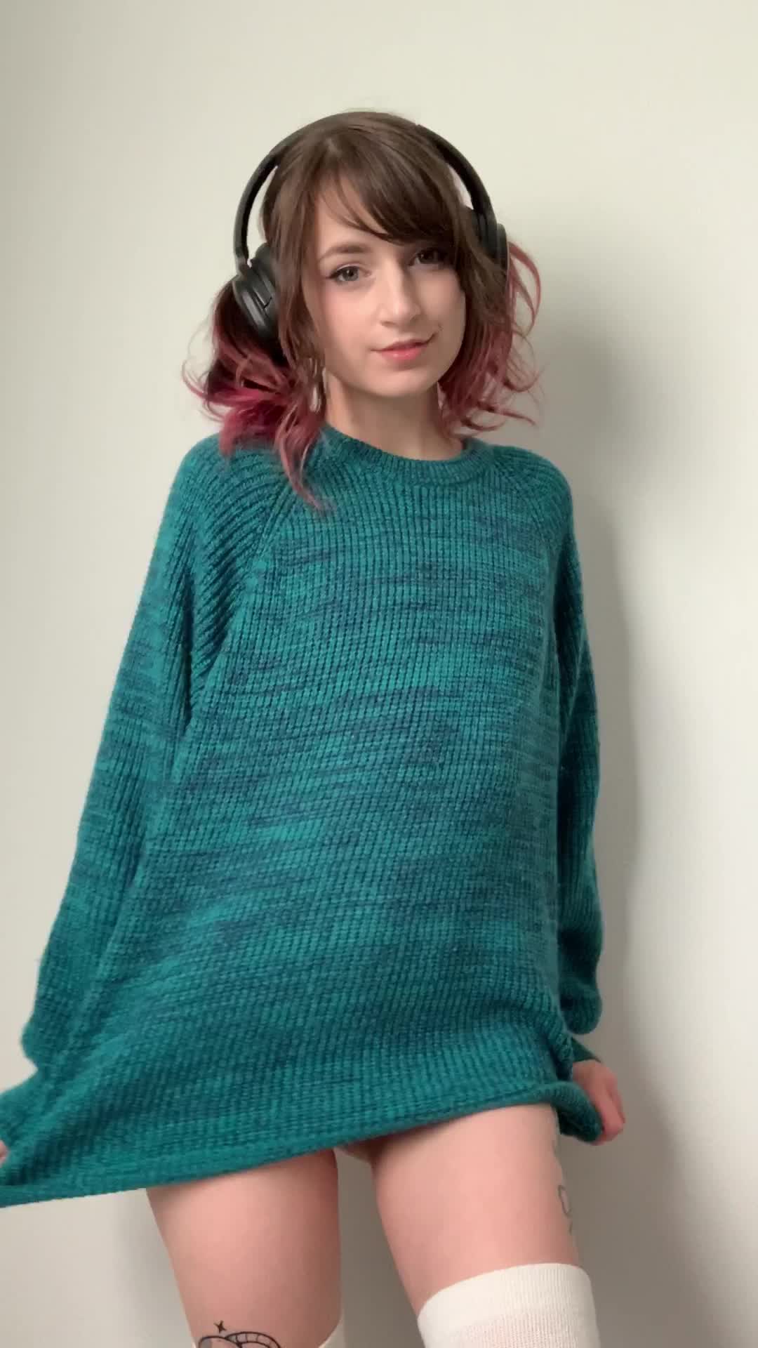 I have a secret under my sweater.
