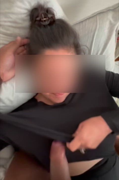 Whips her tits out and gets straight to sucking dick