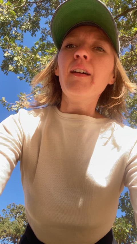 Pissing in public with tits out