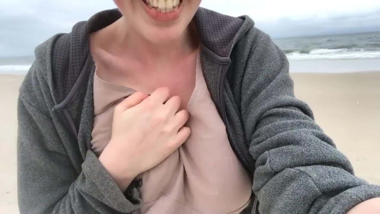 Cloudy day at the beach reveal